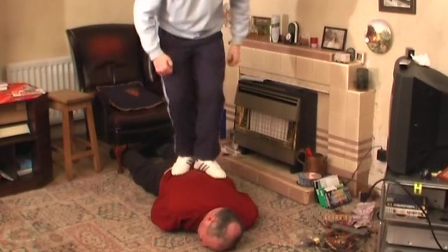Classic Trampling - Chris Stomping In Adidas Trainers