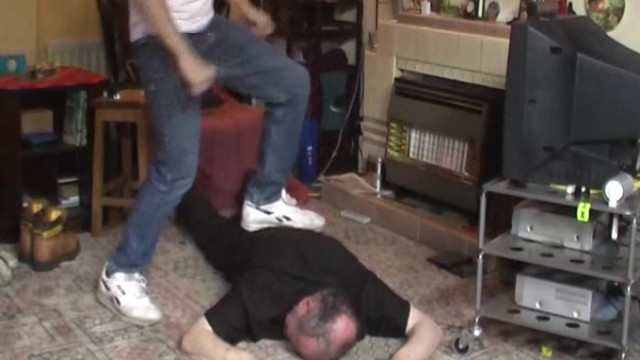 Classic Trampling - Chris Stomping A Slave In Reebok Trainers